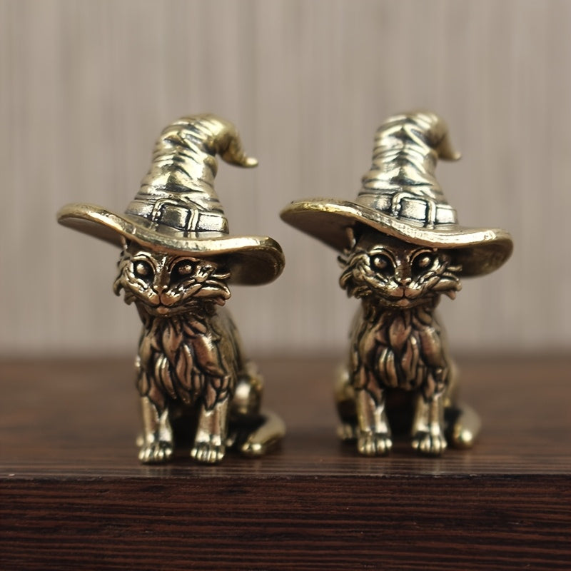 Vintage Altın Kedi Figürü – Hediye & Dekor